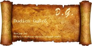 Dudics Győző névjegykártya