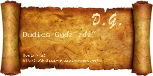 Dudics Győző névjegykártya